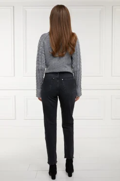 Online High Rise Slim Jean (Washed Black) Women Jeans