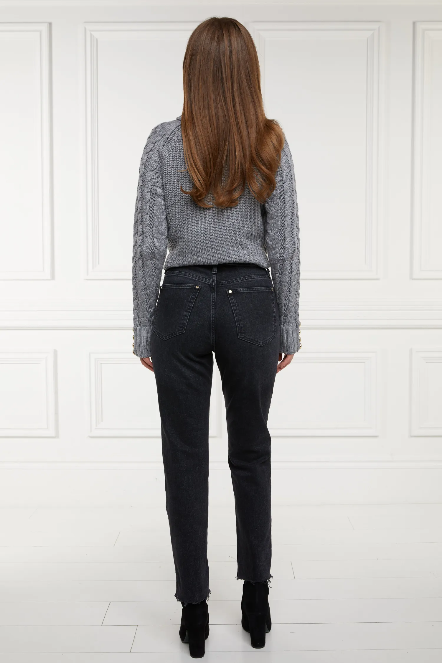 Online High Rise Slim Jean (Washed Black) Women Jeans