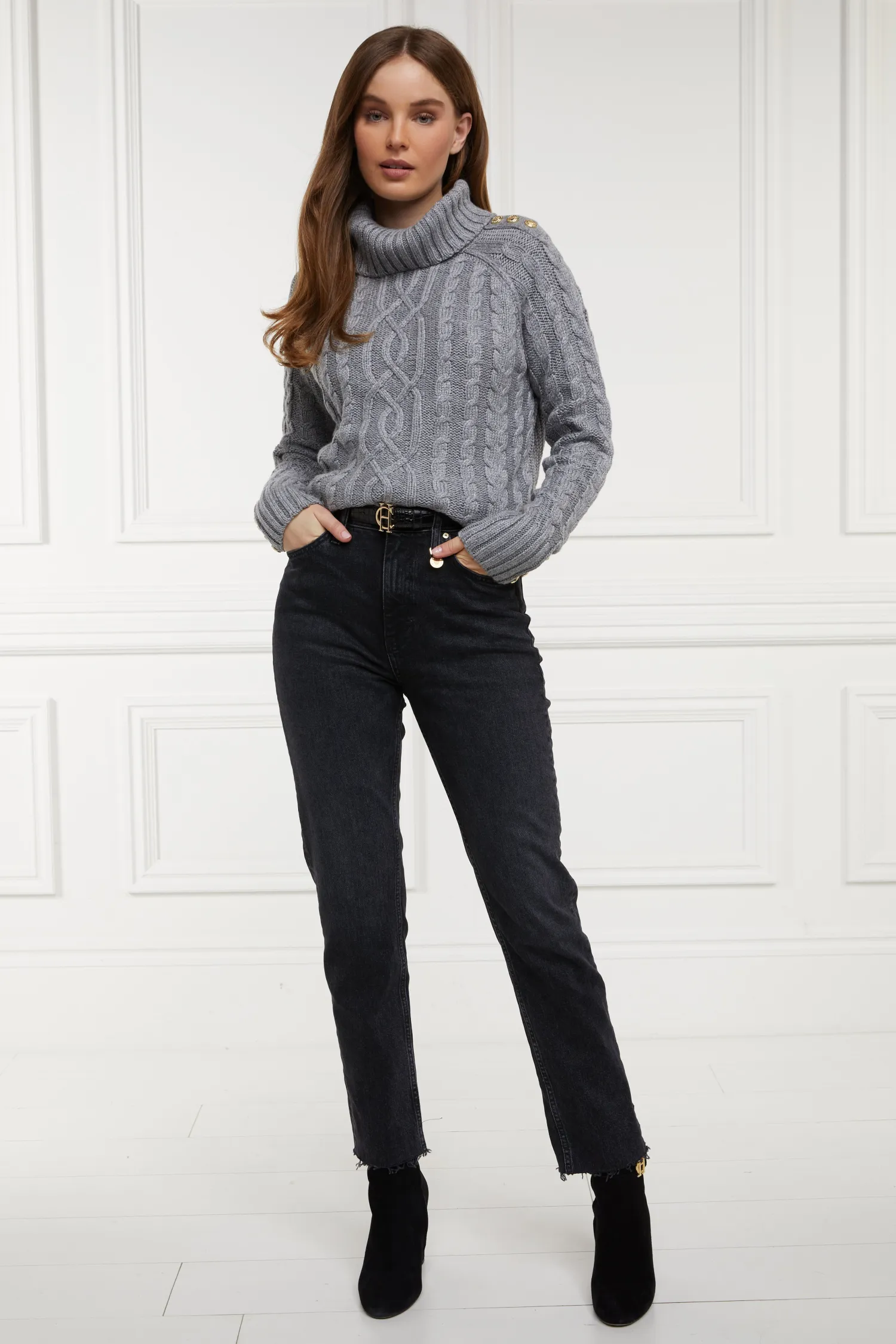 Online High Rise Slim Jean (Washed Black) Women Jeans