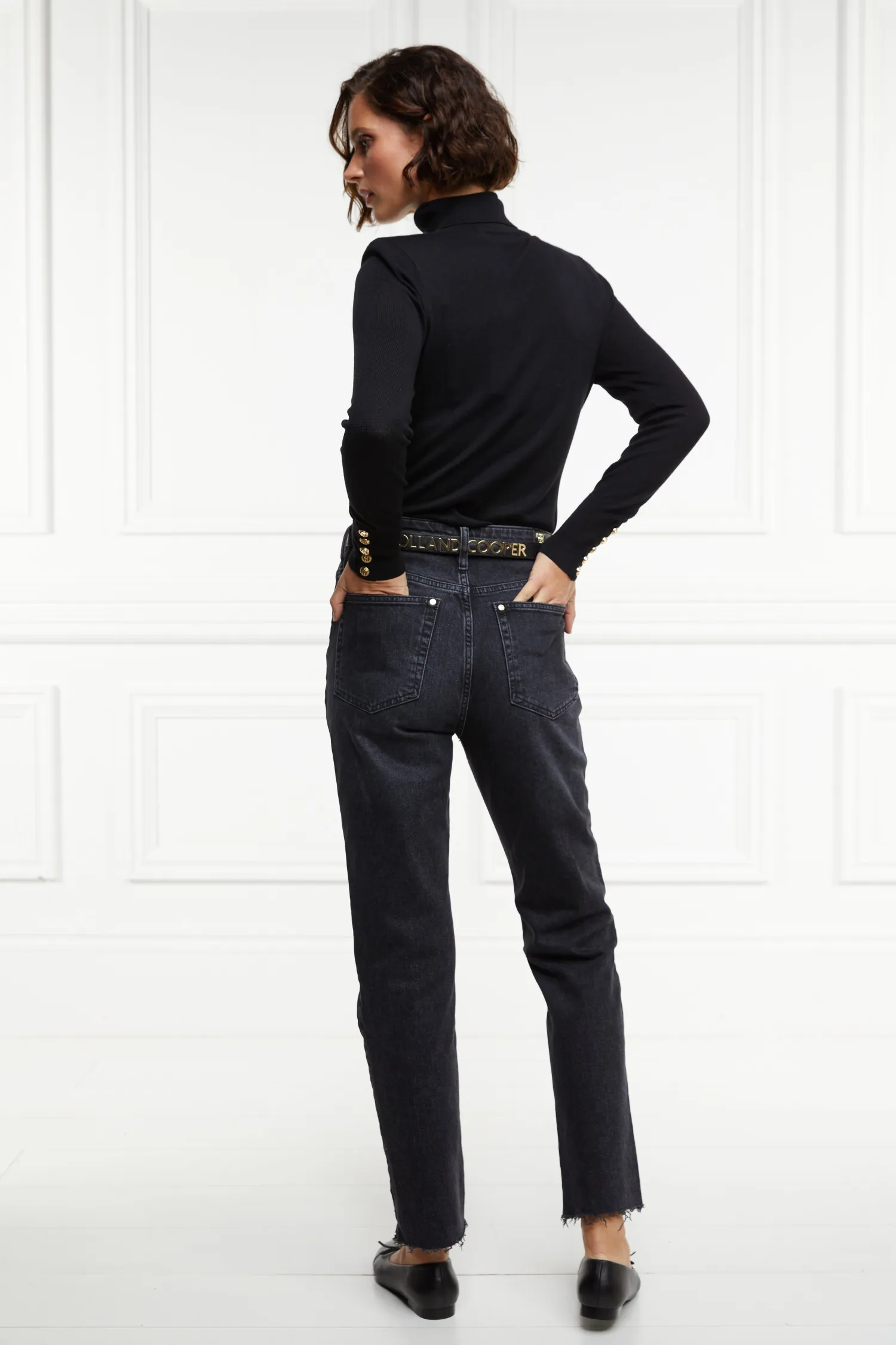 Online High Rise Slim Jean (Washed Black) Women Jeans