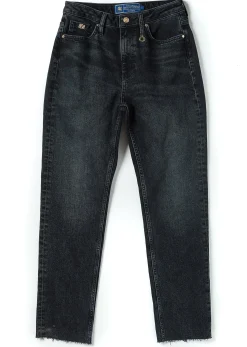 Online High Rise Slim Jean (Washed Black) Women Jeans