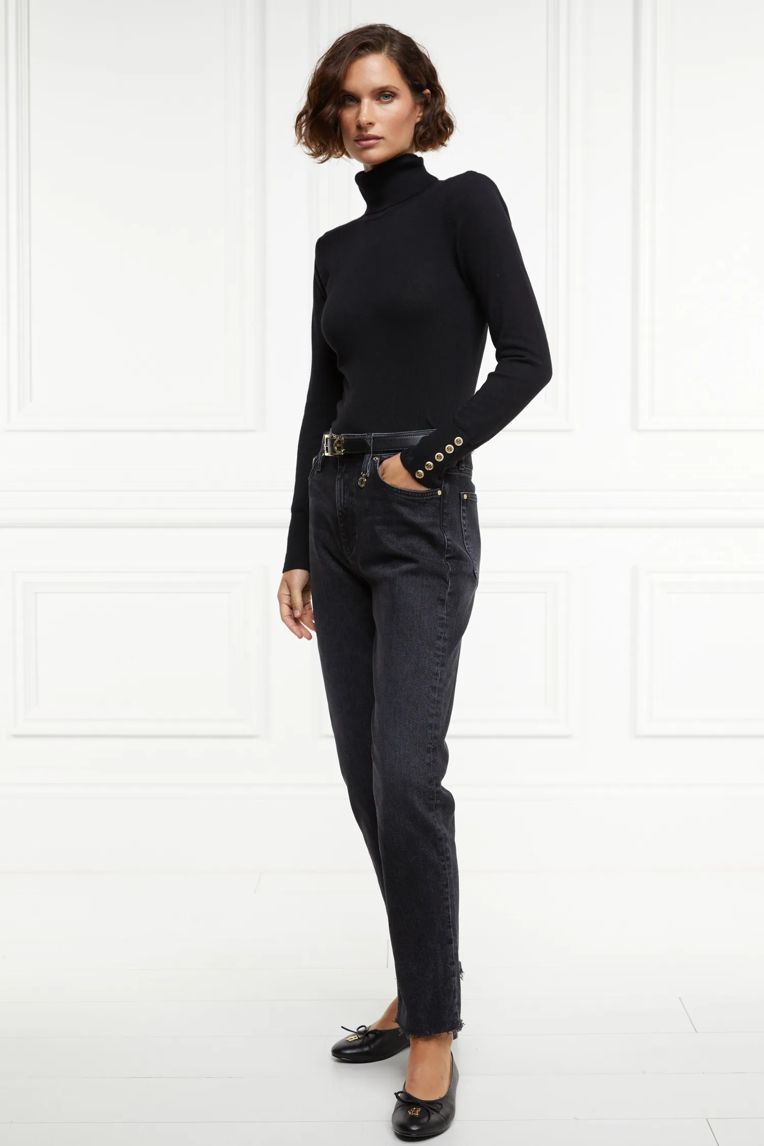 Online High Rise Slim Jean (Washed Black) Women Jeans