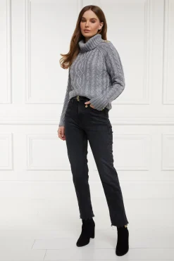 Online High Rise Slim Jean (Washed Black) Women Jeans