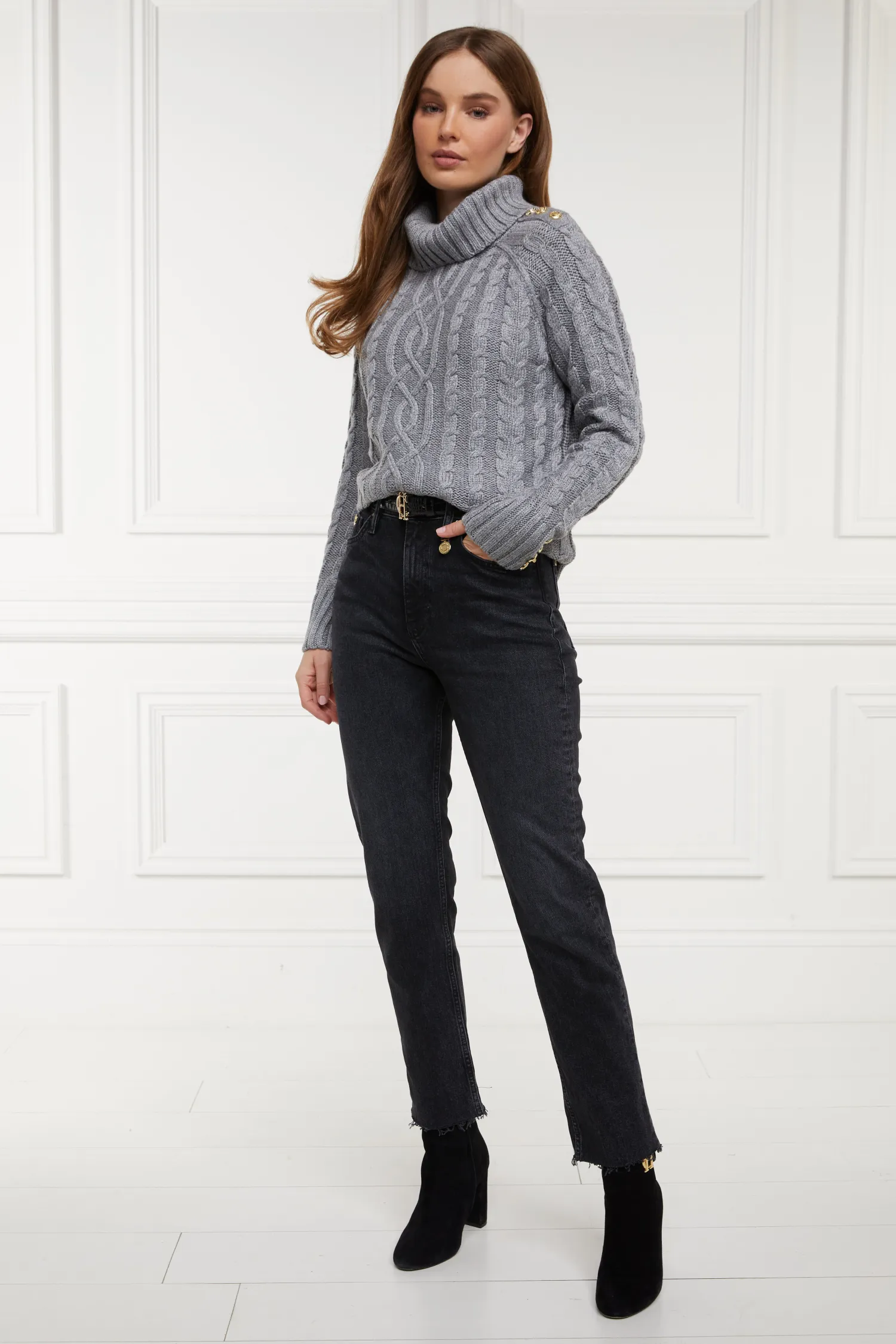 Online High Rise Slim Jean (Washed Black) Women Jeans