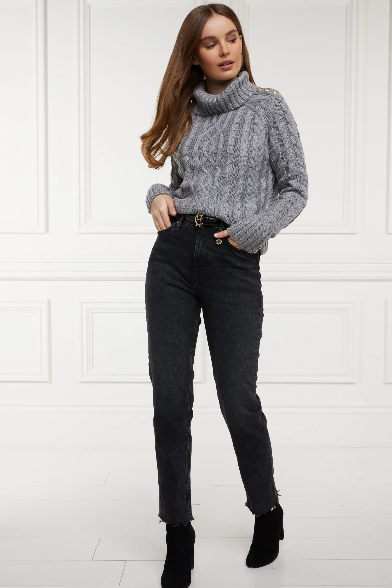 Online High Rise Slim Jean (Washed Black) Women Jeans