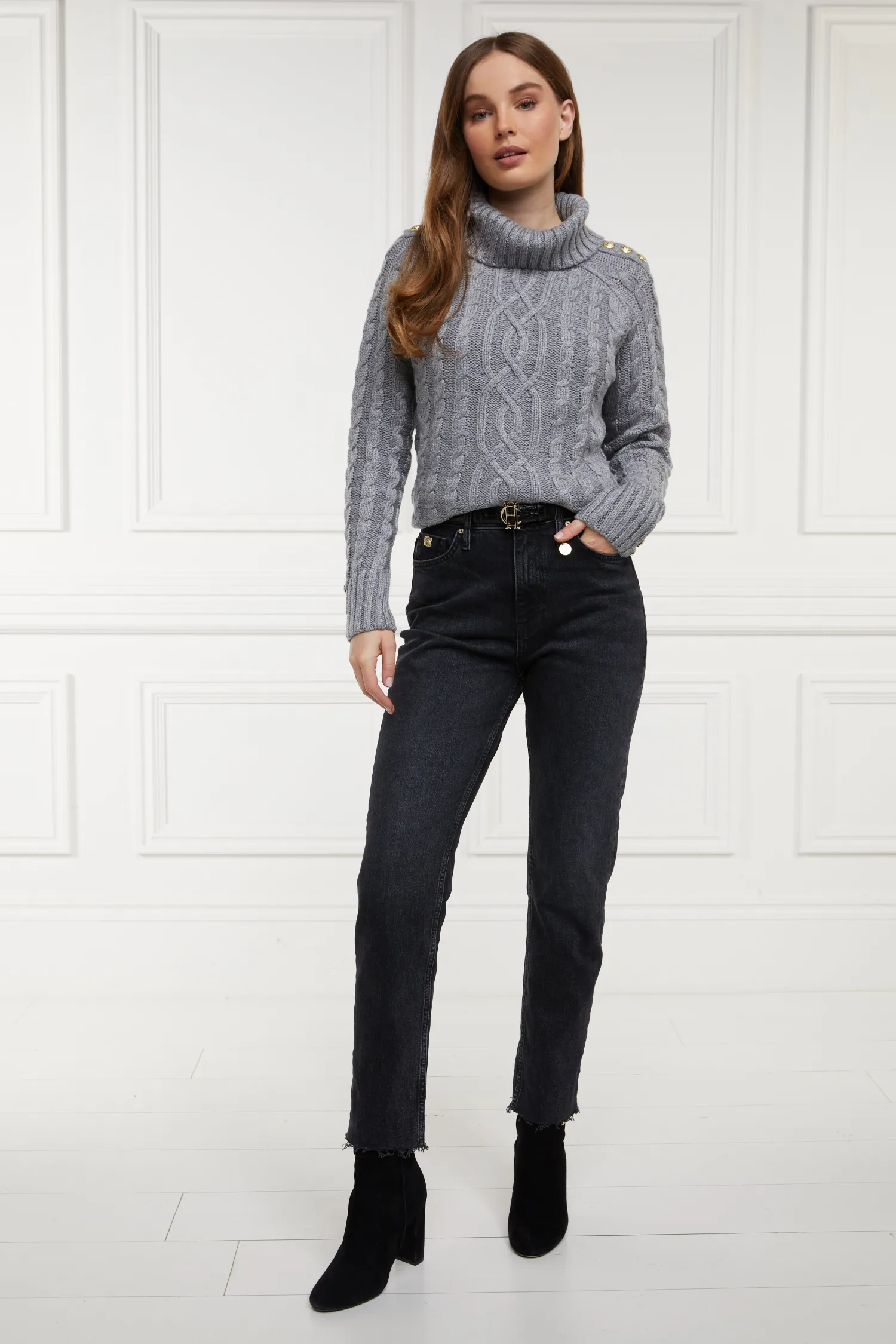 Online High Rise Slim Jean (Washed Black) Women Jeans