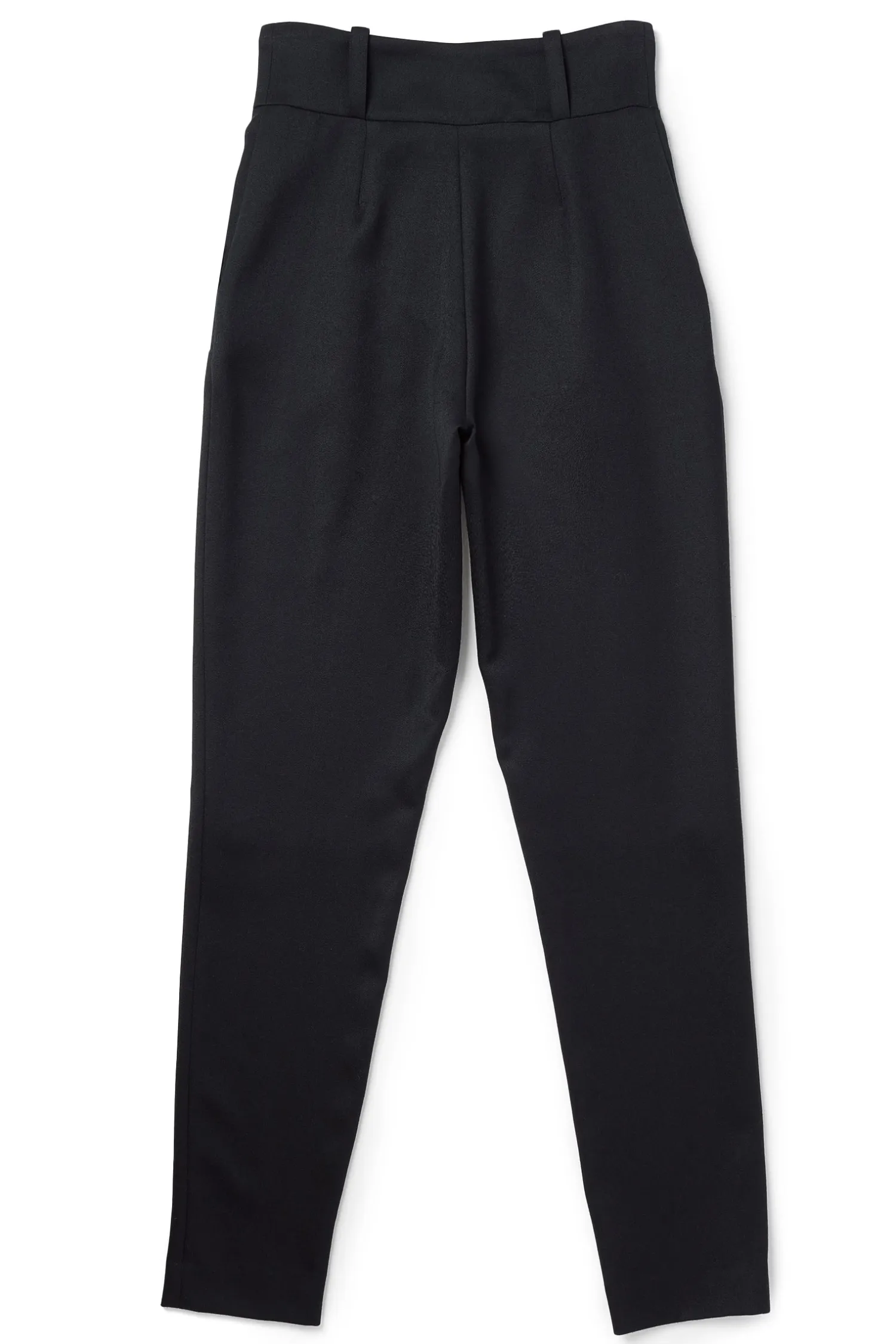 New High Waisted Peg Trouser (Black Barathea Silver) Women Trousers|Tailoring
