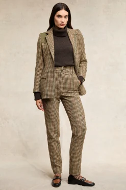 Hot High Waisted Peg Trouser (Hailes Green Tweed) Women Trousers|Tailoring