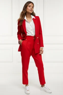 Outlet High Waisted Peg Trouser (Red Barathea) Women Trousers|Tailoring