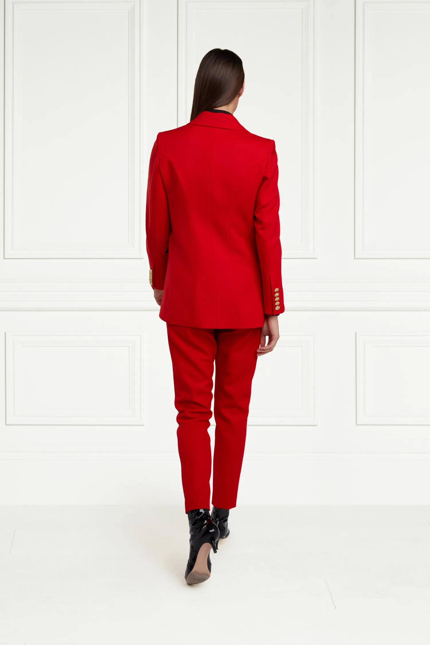Outlet High Waisted Peg Trouser (Red Barathea) Women Trousers|Tailoring
