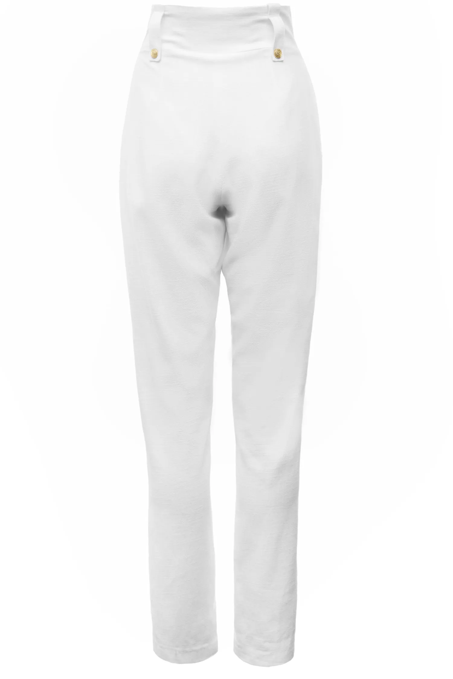 Fashion High Waisted Peg Trouser (Oyster Linen) Women Trousers|Tailoring