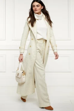 Outlet High Waisted Straight Trouser (Ivory Sparkle Tweed) Women Trousers|Tailoring