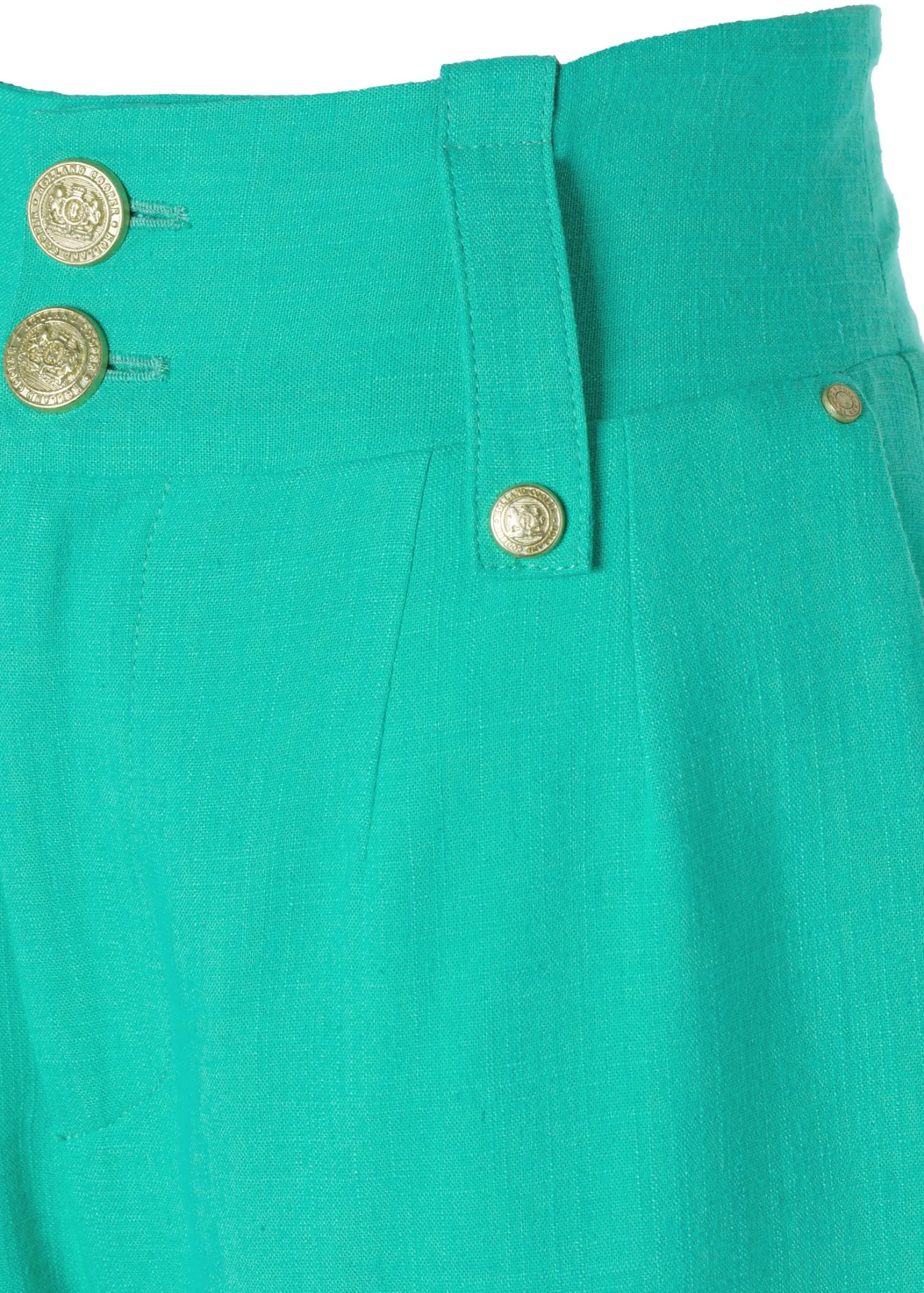 Fashion High Waisted Straight Trouser (Jade Linen) Women Trousers|Tailoring