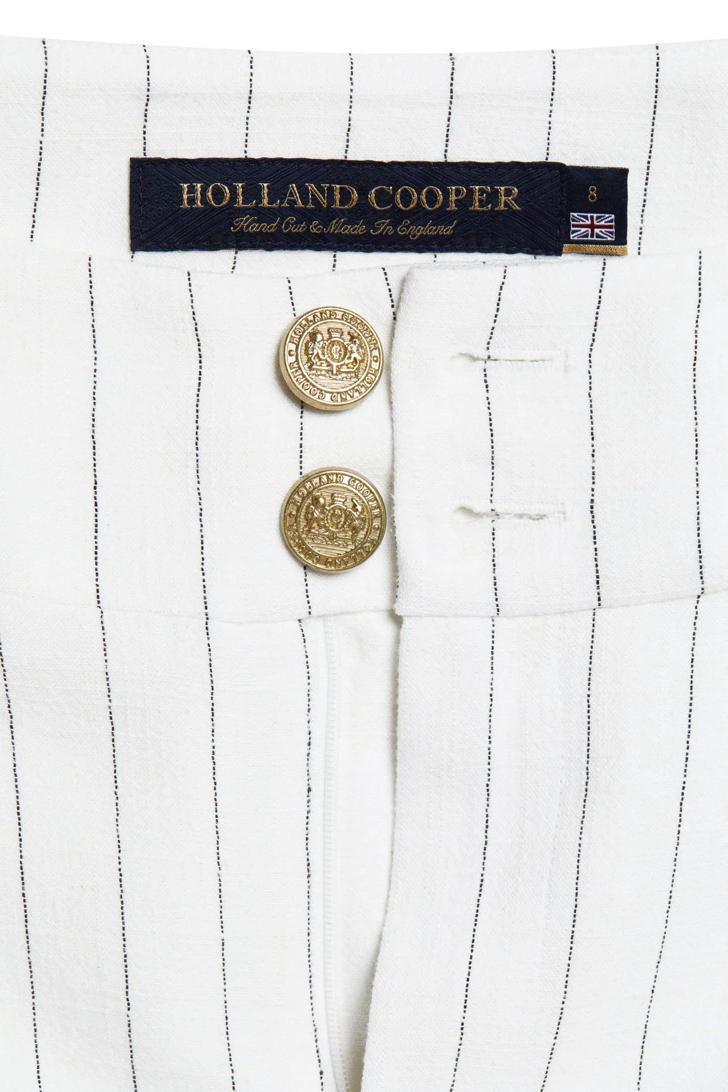 Online High Waisted Straight Trouser (Oyster Linen Pinstripe) Women Trousers|Tailoring