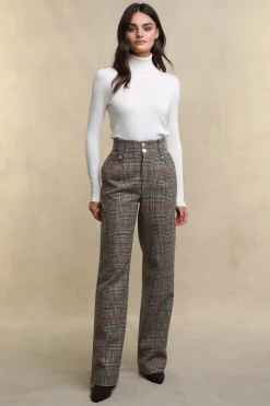 Best High Waisted Straight Trouser (Orange Windsor) Women Trousers|Tailoring