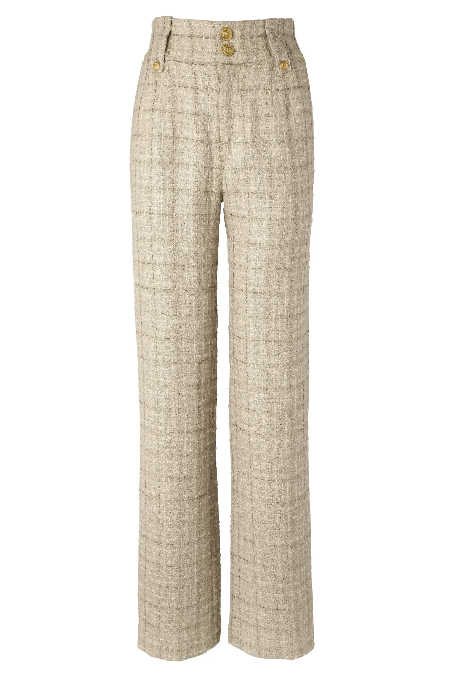 Outlet High Waisted Straight Trouser (Camel Sparkle Tweed) Women Trousers|Tailoring