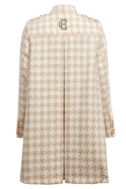 Best Highbury Cape Coat (Camel Houndstooth) Women Capes|Tailoring
