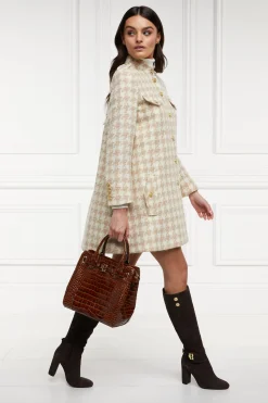 Best Highbury Cape Coat (Camel Houndstooth) Women Capes|Tailoring