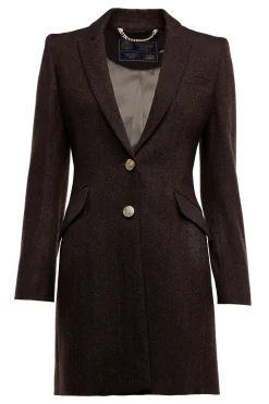 Outlet Highgrove Coat (Chocolate Herringbone) Women Coats|Tailoring