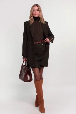 Outlet Highgrove Coat (Chocolate Herringbone) Women Coats|Tailoring