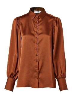 Online Isla Satin Shirt (Copper) Women Shirts & Blouses