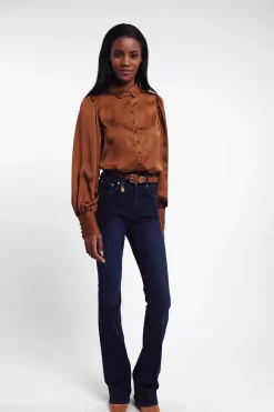 Online Isla Satin Shirt (Copper) Women Shirts & Blouses