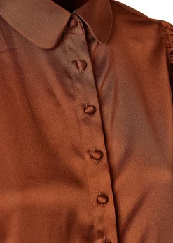 Online Isla Satin Shirt (Copper) Women Shirts & Blouses