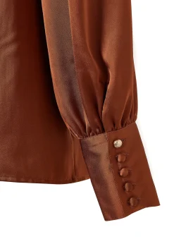 Online Isla Satin Shirt (Copper) Women Shirts & Blouses