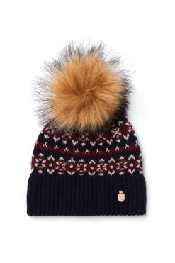 Fashion Jennifer Fairisle Bobble Hat (Ink Navy) Women Hats & Headbands|Hats & Headbands