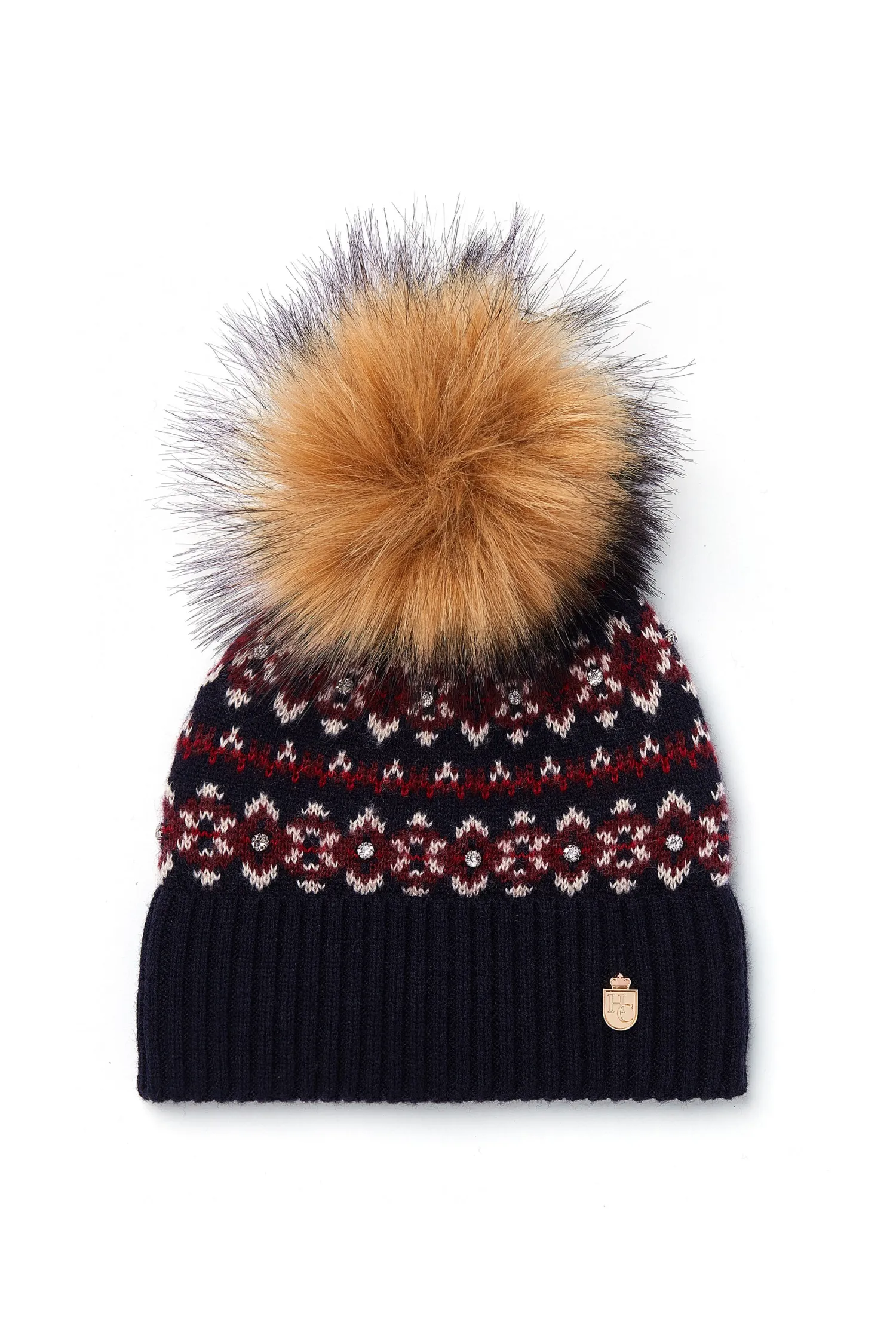 Fashion Jennifer Fairisle Bobble Hat (Ink Navy) Women Hats & Headbands|Hats & Headbands