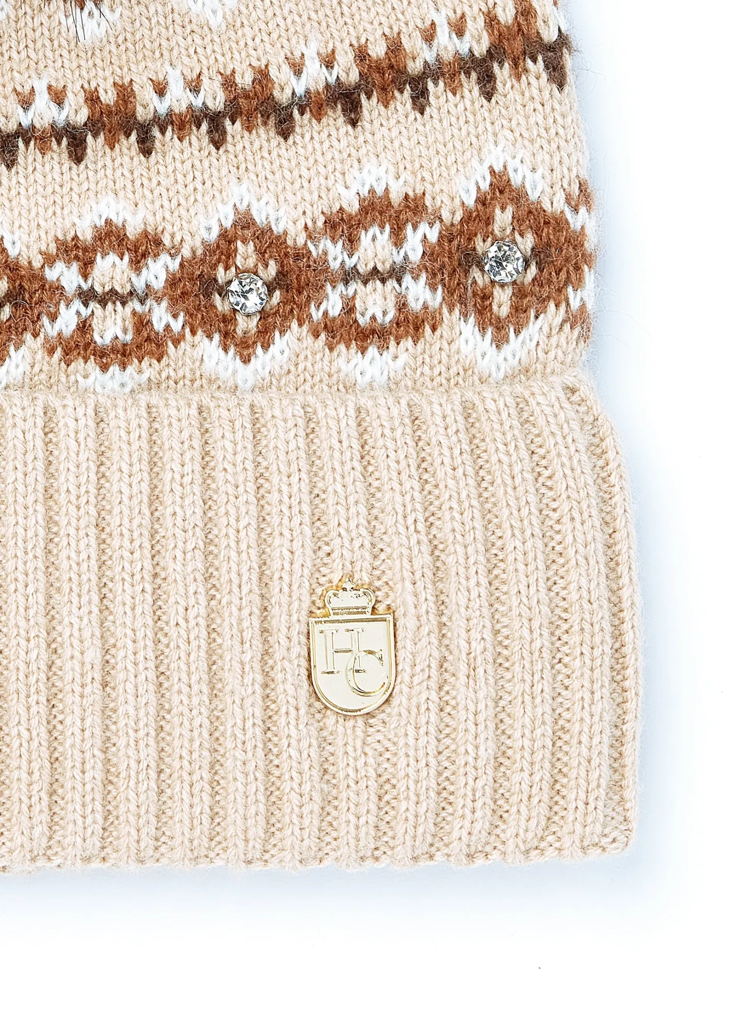 Outlet Jennifer Fairisle Bobble Hat (Light Camel) Women Hats & Headbands|Hats & Headbands
