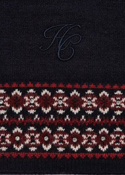 Fashion Jennifer Fairisle Scarf (Ink Navy) Women Scarves|Scarves