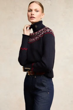 Outlet Jennifer Roll Neck Knit (Ink Navy) Women Knitwear