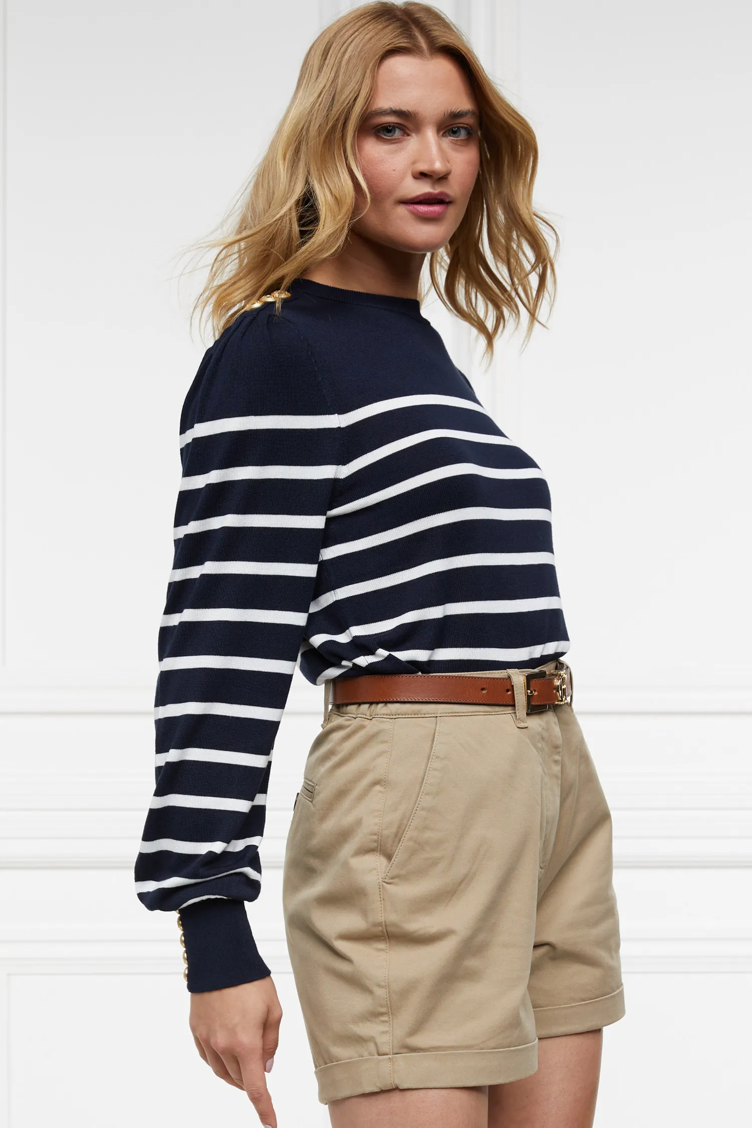 Discount Kelsie Crew Neck Knit (Ink Navy Stripe) Women Knitwear