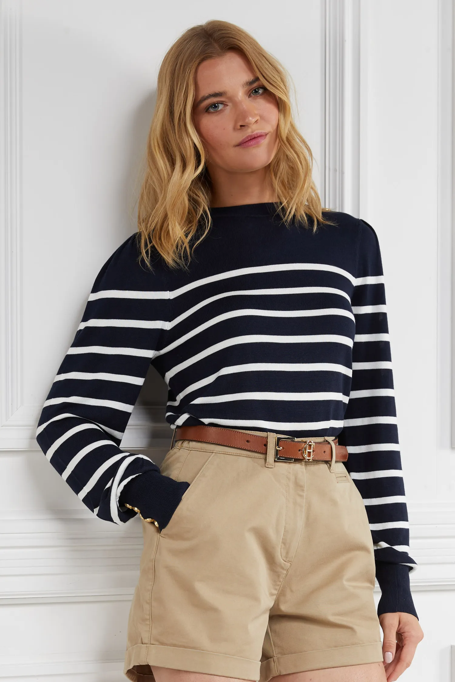 Discount Kelsie Crew Neck Knit (Ink Navy Stripe) Women Knitwear