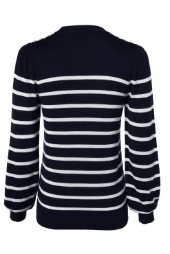 Discount Kelsie Crew Neck Knit (Ink Navy Stripe) Women Knitwear