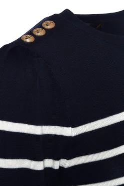 Discount Kelsie Crew Neck Knit (Ink Navy Stripe) Women Knitwear
