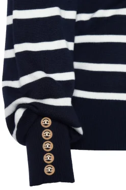 Discount Kelsie Crew Neck Knit (Ink Navy Stripe) Women Knitwear