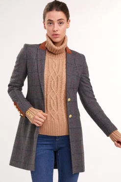 Best Kempton Coat (Mid Blue Check) Women Coats|Tailoring