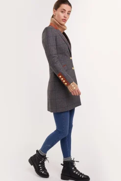 Best Kempton Coat (Mid Blue Check) Women Coats|Tailoring