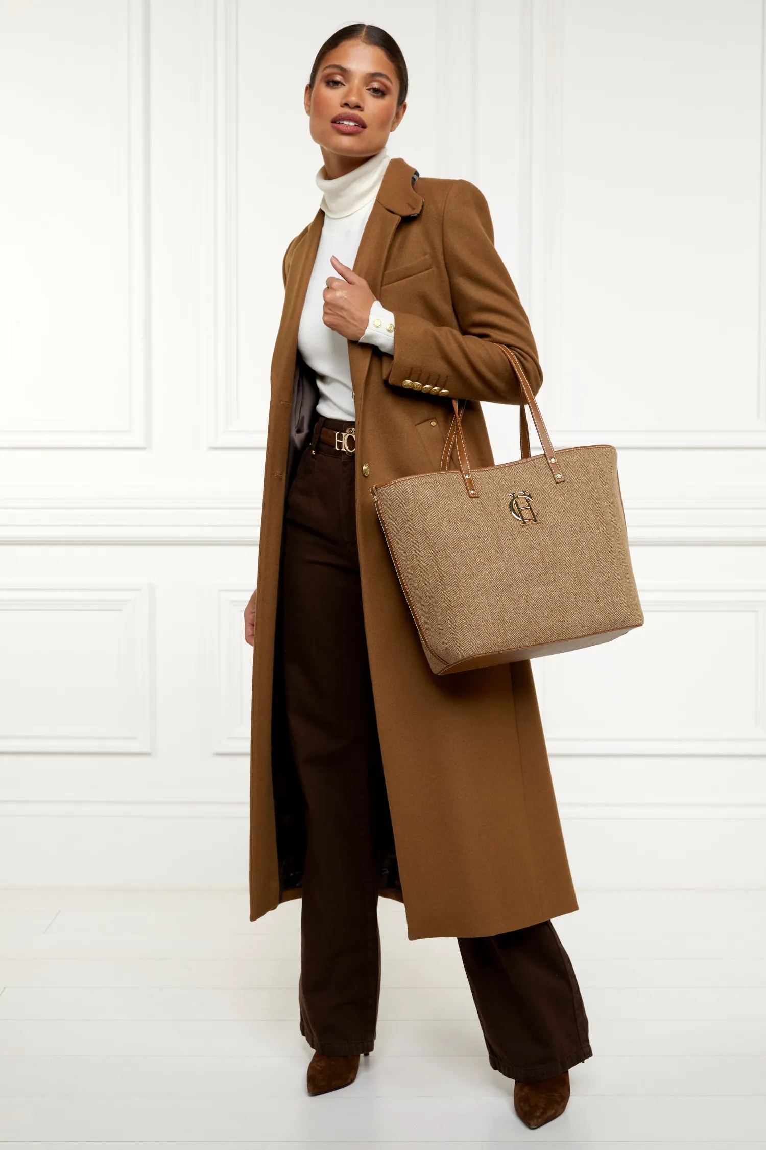 New Kensington Tote Bag (Tan Herringbone) Women Tote Bags|Bags