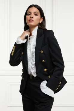 New Knightsbridge Blazer (Black Barathea) Women Court Shoe|Tailoring