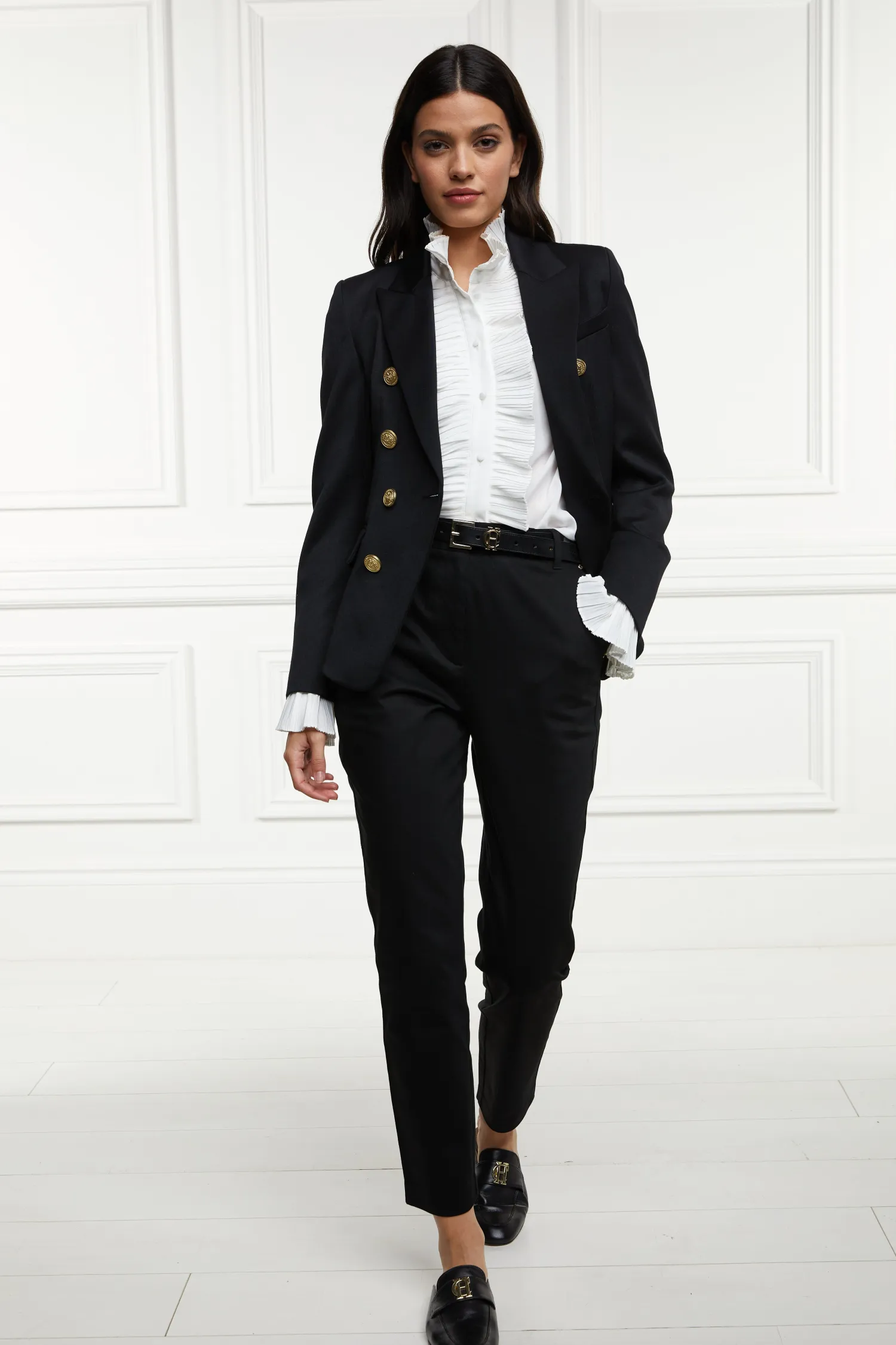 New Knightsbridge Blazer (Black Barathea) Women Court Shoe|Tailoring