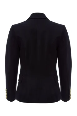 New Knightsbridge Blazer (Black Barathea) Women Court Shoe|Tailoring