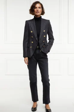 Best Knightsbridge Blazer (Charcoal Pinstripe) Women Blazers|Tailoring