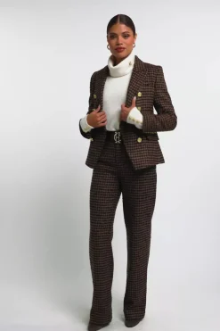 Fashion Knightsbridge Blazer (Chocolate Houndstooth) Women Blazers|Tailoring