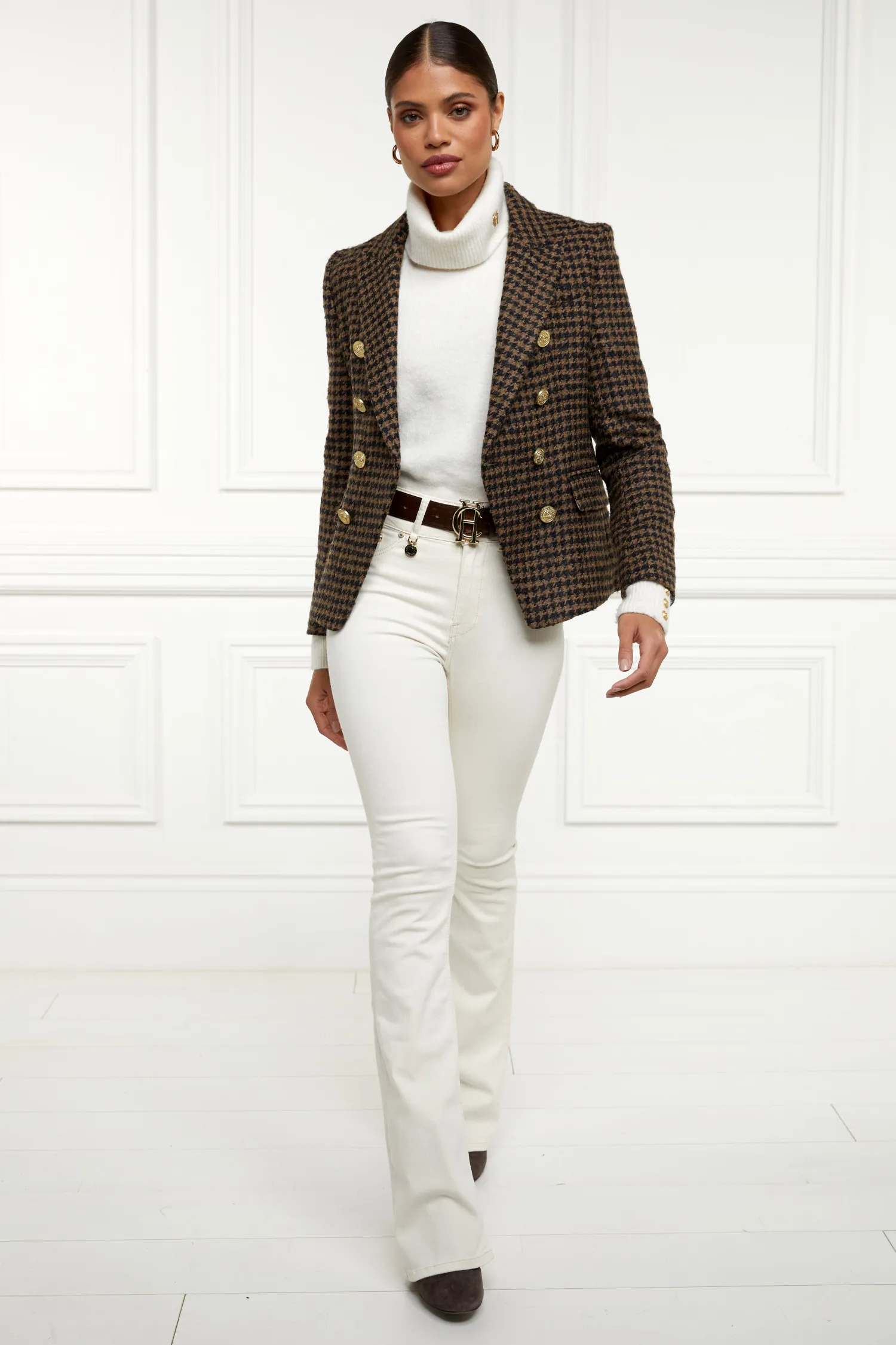 Fashion Knightsbridge Blazer (Chocolate Houndstooth) Women Blazers|Tailoring