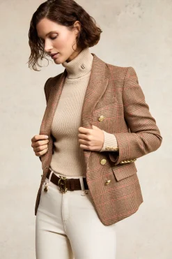 Fashion Knightsbridge Blazer (Clarence Check Merlot) Women Blazers|Tailoring