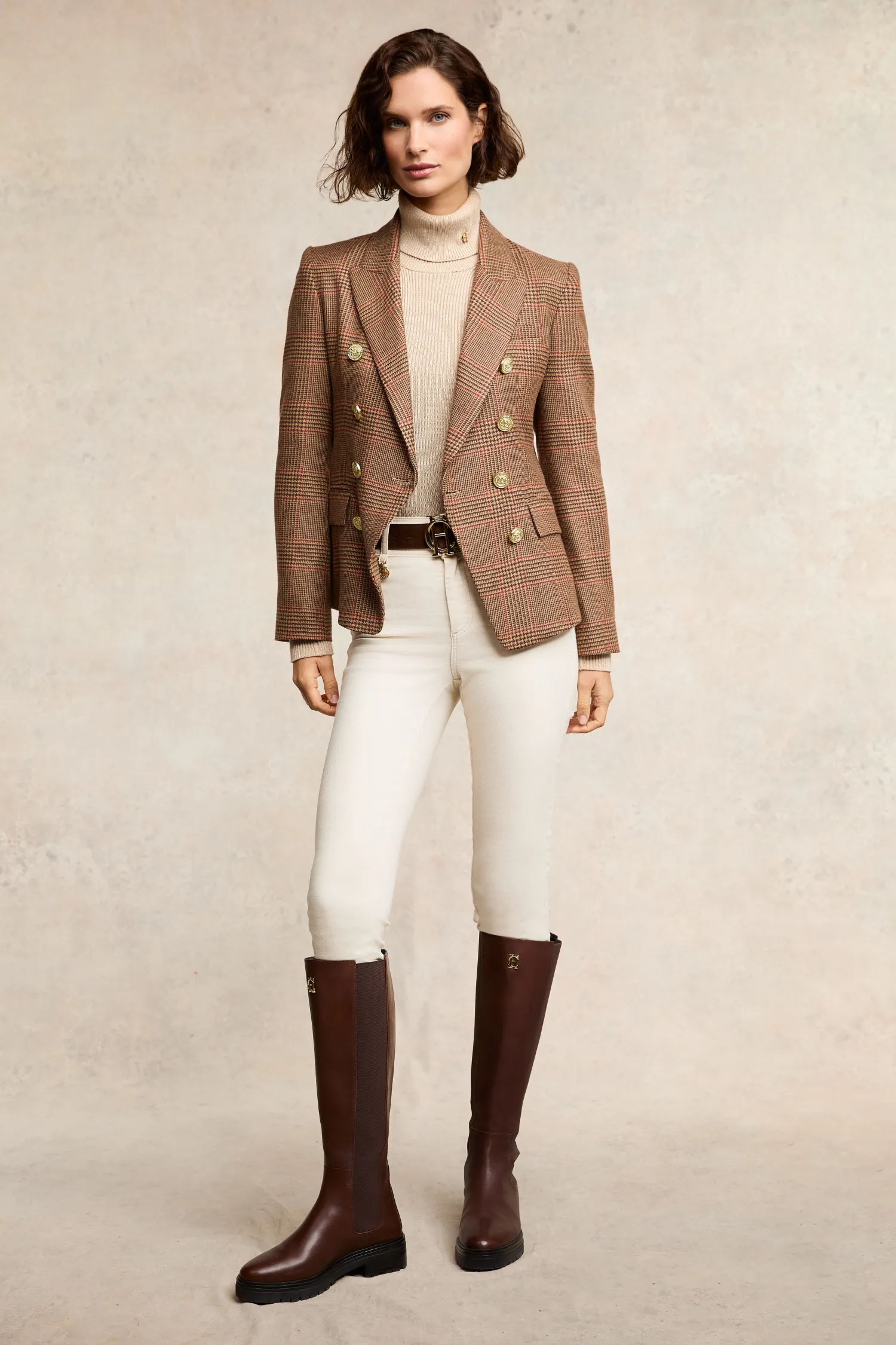 Fashion Knightsbridge Blazer (Clarence Check Merlot) Women Blazers|Tailoring