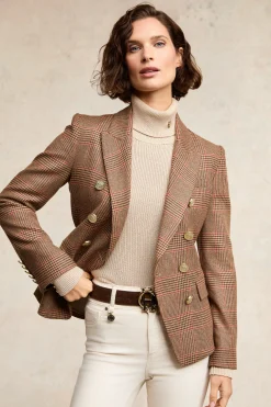 Fashion Knightsbridge Blazer (Clarence Check Merlot) Women Blazers|Tailoring